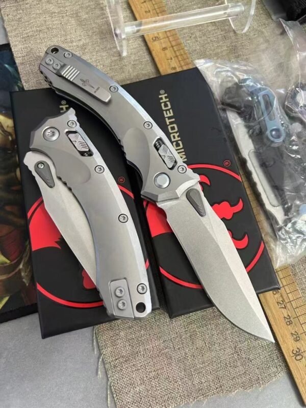 MICROTECH Amphibious Titanium Folding Knife - M390MK Steel Blade Titanium Handle - Image 6