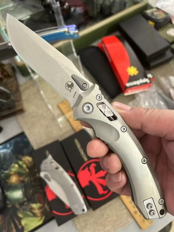 MICROTECH Amphibious Titanium Folding Knife - M390MK Steel Blade Titanium Handle - Image 5