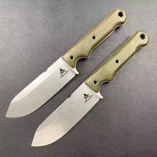 US White River Fixed Blade Knife DC53 Steel Blade Stonewash Finish Two-Tone Linen Handle - Image 9