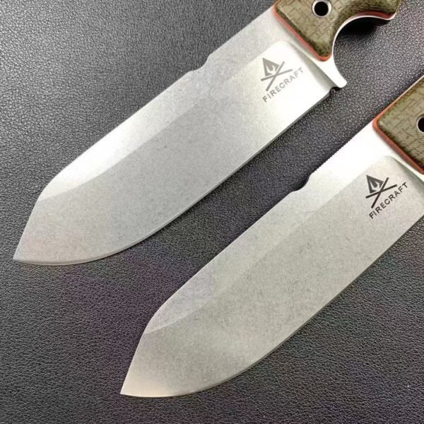 US White River Fixed Blade Knife DC53 Steel Blade Stonewash Finish Two-Tone Linen Handle - Image 7