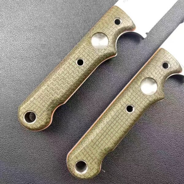 US White River Fixed Blade Knife DC53 Steel Blade Stonewash Finish Two-Tone Linen Handle - Image 6
