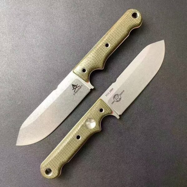 US White River Fixed Blade Knife DC53 Steel Blade Stonewash Finish Two-Tone Linen Handle - Image 5