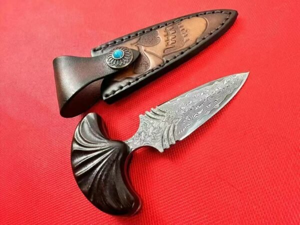 No.2 Fan-Shaped Damascus Steel Knuckle Duster - 68-Layer Integrated Damascus Steel Blade - Image 8