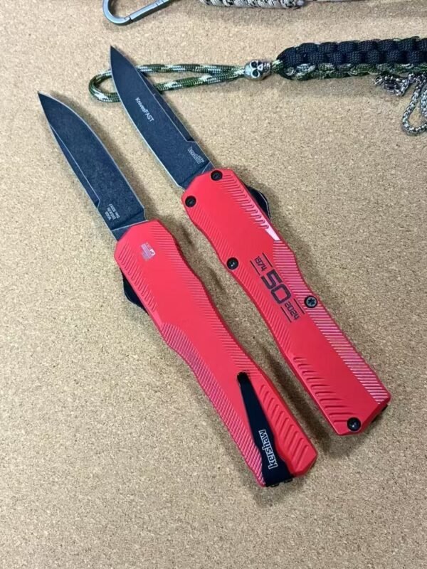 Kershaw 9000 Zinc Alloy Automatic Knife (Red Handle) - 440C Steel Blade Zinc Alloy Red Handle - Image 4