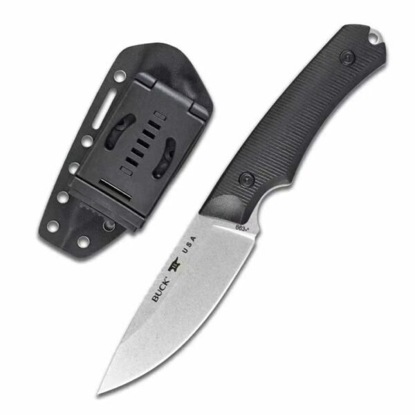 BUCK 663 Small Fixed Blade Knife - DC53 Steel Blade with Stonewash/Black Stonewash Finish - Image 6