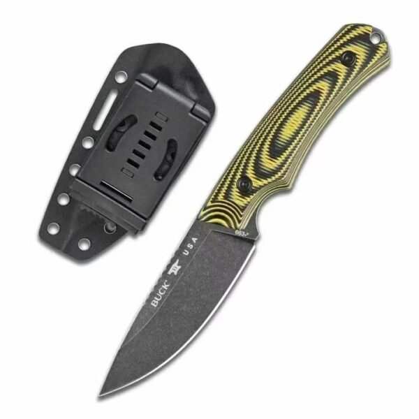 BUCK 663 Small Fixed Blade Knife - DC53 Steel Blade with Stonewash/Black Stonewash Finish - Image 5