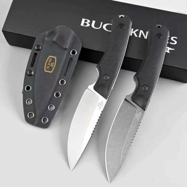 BUCK 663 Small Fixed Blade Knife - DC53 Steel Blade with Stonewash/Black Stonewash Finish - Image 3