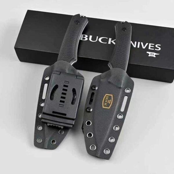 BUCK 663 Small Fixed Blade Knife - DC53 Steel Blade with Stonewash/Black Stonewash Finish - Image 2