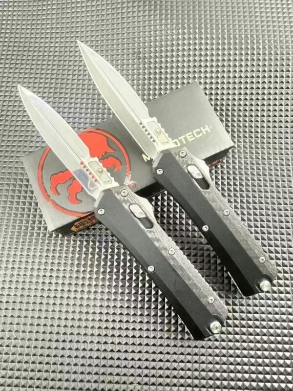 Snake God Carbon Fiber Mirror Automatic Knife - D2 Mirror Polished Blade - Image 9