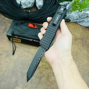 US Microtech UT Halibut Large Stonewash Automatic Knife - D2 Steel Blade