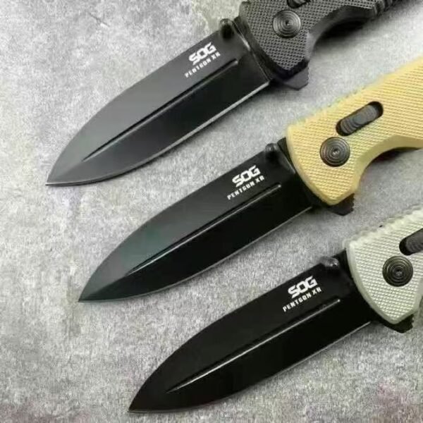 SOG Pentagon XR Folding Knife - CTS-XHP Steel Blade with Nitride Titanium Coating - Image 8