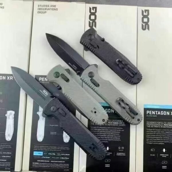 SOG Pentagon XR Folding Knife - CTS-XHP Steel Blade with Nitride Titanium Coating - Image 2