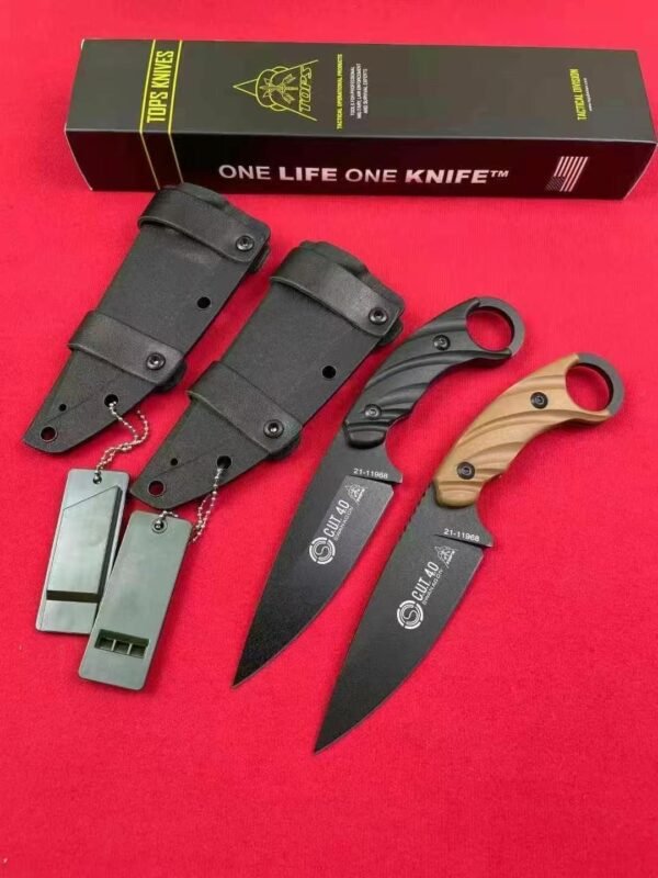 TOPS CUT40 Fixed Blade 9CR18MOV Steel Blade 5mm Thickness Full Steel + G10 Handle - Image 9