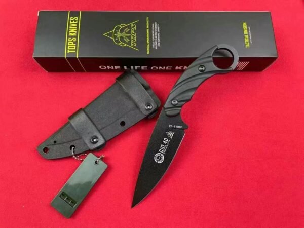 TOPS CUT40 Fixed Blade 9CR18MOV Steel Blade 5mm Thickness Full Steel + G10 Handle - Image 8