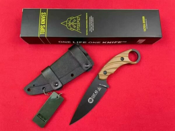 TOPS CUT40 Fixed Blade 9CR18MOV Steel Blade 5mm Thickness Full Steel + G10 Handle - Image 7