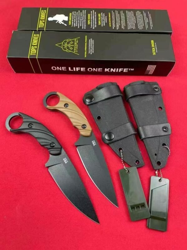 TOPS CUT40 Fixed Blade 9CR18MOV Steel Blade 5mm Thickness Full Steel + G10 Handle - Image 5
