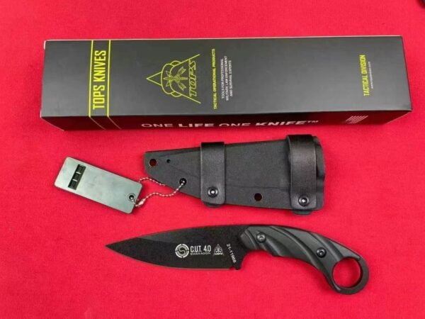 TOPS CUT40 Fixed Blade 9CR18MOV Steel Blade 5mm Thickness Full Steel + G10 Handle - Image 4