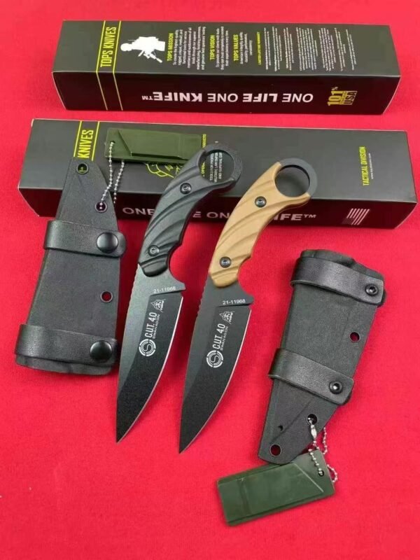 TOPS CUT40 Fixed Blade 9CR18MOV Steel Blade 5mm Thickness Full Steel + G10 Handle - Image 2