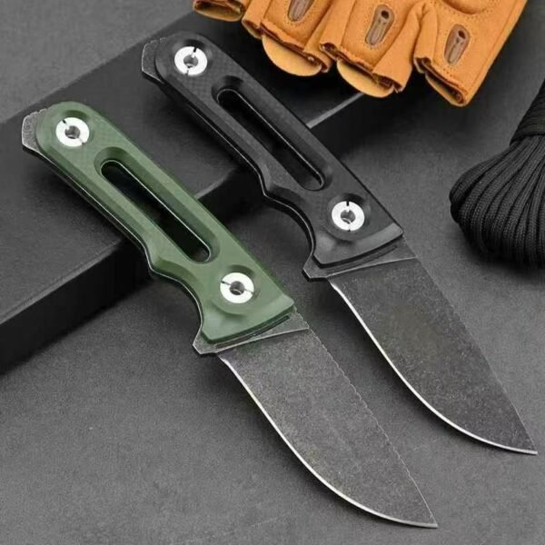 SOG-FX straight knife steel edge CNC grinding stone washing treatment black/green ABS handle - Image 6