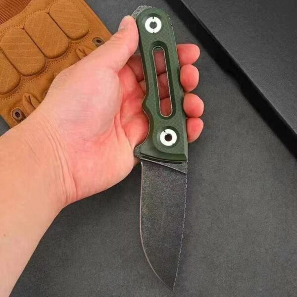 SOG-FX straight knife steel edge CNC grinding stone washing treatment black/green ABS handle - Image 4