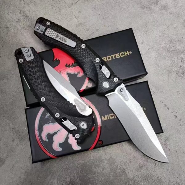 MICROTECH amphibious folding knife carbon fiber handle screwdriver necklace - Image 9