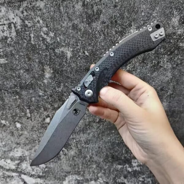MICROTECH amphibious folding knife carbon fiber handle screwdriver necklace - Image 6