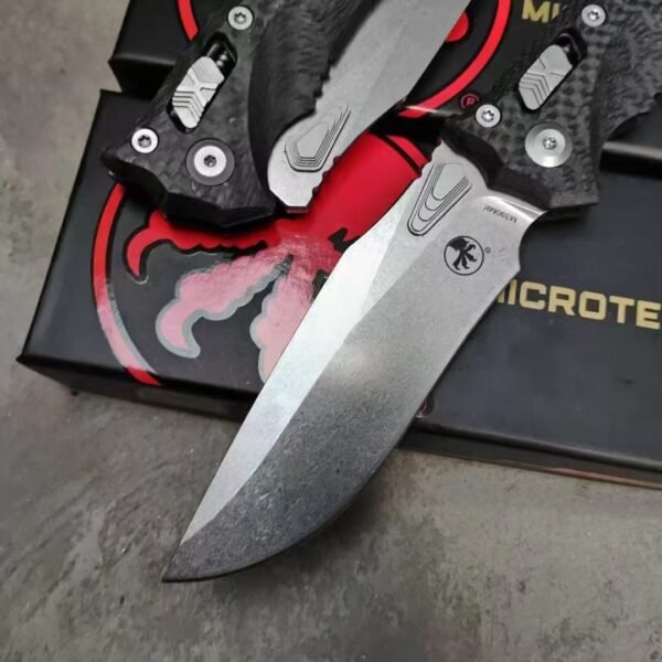MICROTECH amphibious folding knife carbon fiber handle screwdriver necklace - Image 5