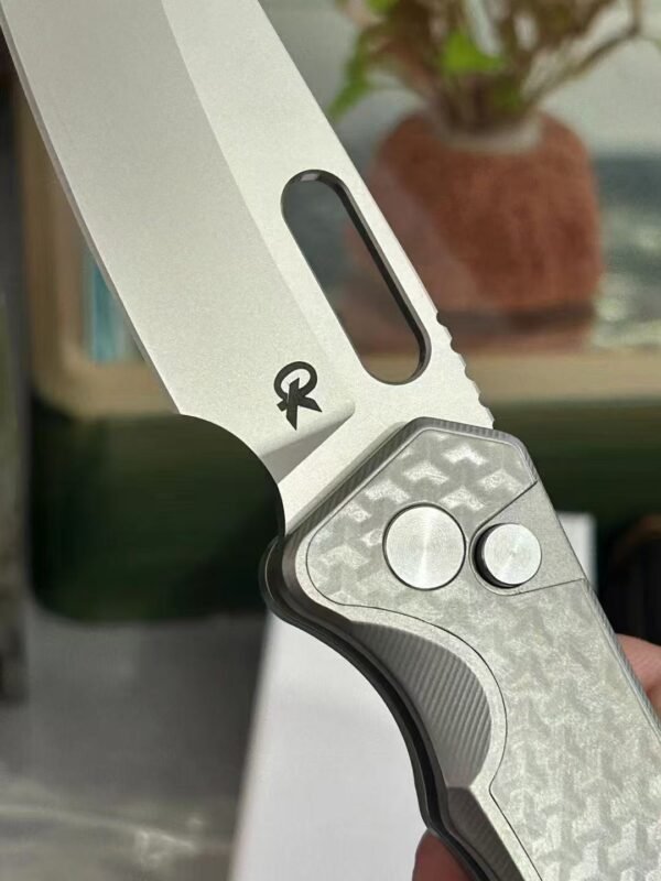 QK 002 button lock structure ceramic bearing system 14C28N nano-coated folding knife - Image 6