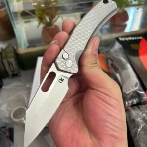 QK 002 button lock structure ceramic bearing system 14C28N nano-coated folding knife