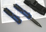 Super Fine Imitation Microtech Saint Beetle Double Striker Straight Jump (Blue)