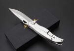 Damascus - Mountain Hog Swordfish Bearing Fast Opening Folding Knife - Image 3