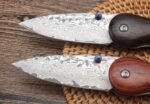 Small grenade Damascus folding knife - Image 3