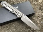 Christoph Damascus Titanium Handled Folding Knife (Wave Pattern) - Image 2