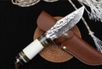 Damascus - Small Samurai Forged Handmade Knife ( Pointed Version ) - Image 4
