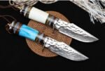 Damascus - Small Samurai Forged Handmade Knife ( Pointed Version ) - Image 2