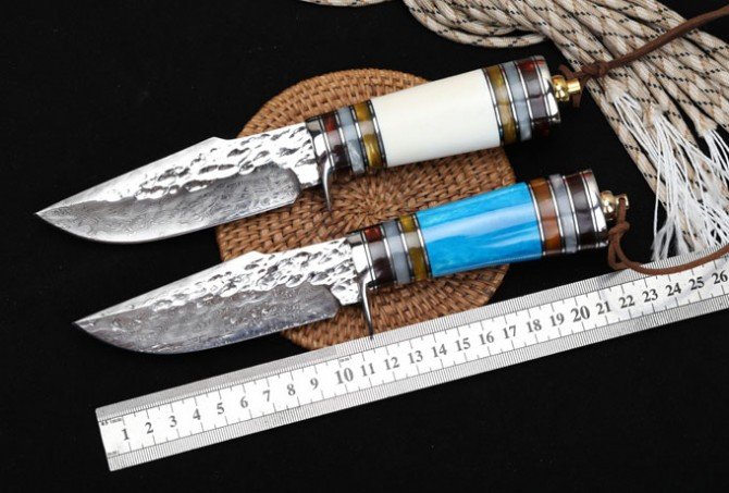 2020082880448337 Damascus - Small Samurai Forged Handmade Knife ( Pointed Version ) - Image 1