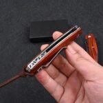 VG10 Damascus-Horn Shark Folding Knife - Image 9