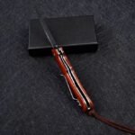 VG10 Damascus-Horn Shark Folding Knife - Image 8