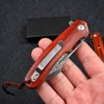 VG10 Damascus-Horn Shark Folding Knife - Image 5