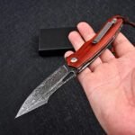 VG10 Damascus-Horn Shark Folding Knife - Image 3