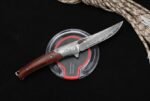 VG10 Damascus - Cold Moon Grain Boxwood Folding Knife - Image 5