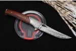 VG10 Damascus - Cold Moon Grain Boxwood Folding Knife - Image 3