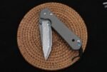 Christoph Damascus Titanium Handled Folding Knife (Flat Pattern) - Image 8