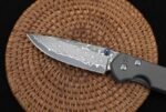 Christoph Damascus Titanium Handled Folding Knife (Flat Pattern) - Image 6