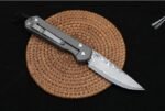 Christoph Damascus Titanium Handled Folding Knife (Flat Pattern) - Image 3