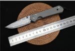 Christoph Damascus Titanium Handled Folding Knife (Flat Pattern)