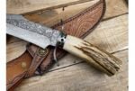 Supreme Wild Antler Damascus Collector's Knife - Image 5