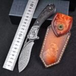 VG10 Damascus - Plum Deer Folding Knife