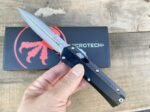 Microtech Snake God Straight Jump Knife (Damascus Carbon Fiber Handle) - Image 6