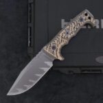 Millerbros Millerbros High-End Handmade Knife Custom Model, Gold Wire Handle m-8 Tactical Knife - Image 5